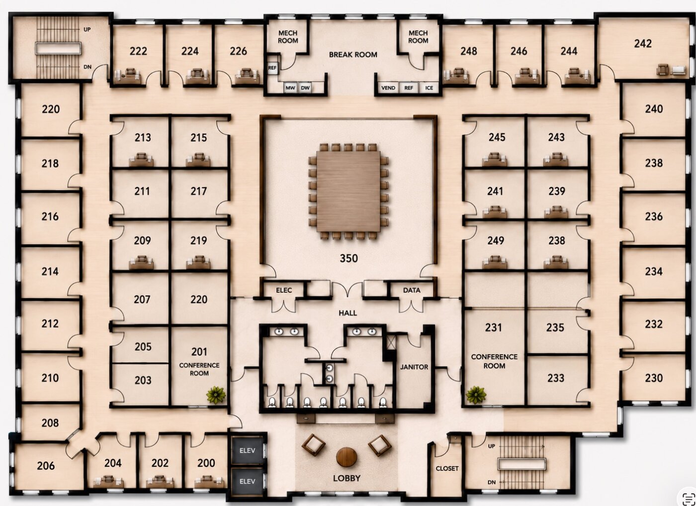 ShoreOffices 2nd Floor Plan — 704 Goodlette-Frank Rd N