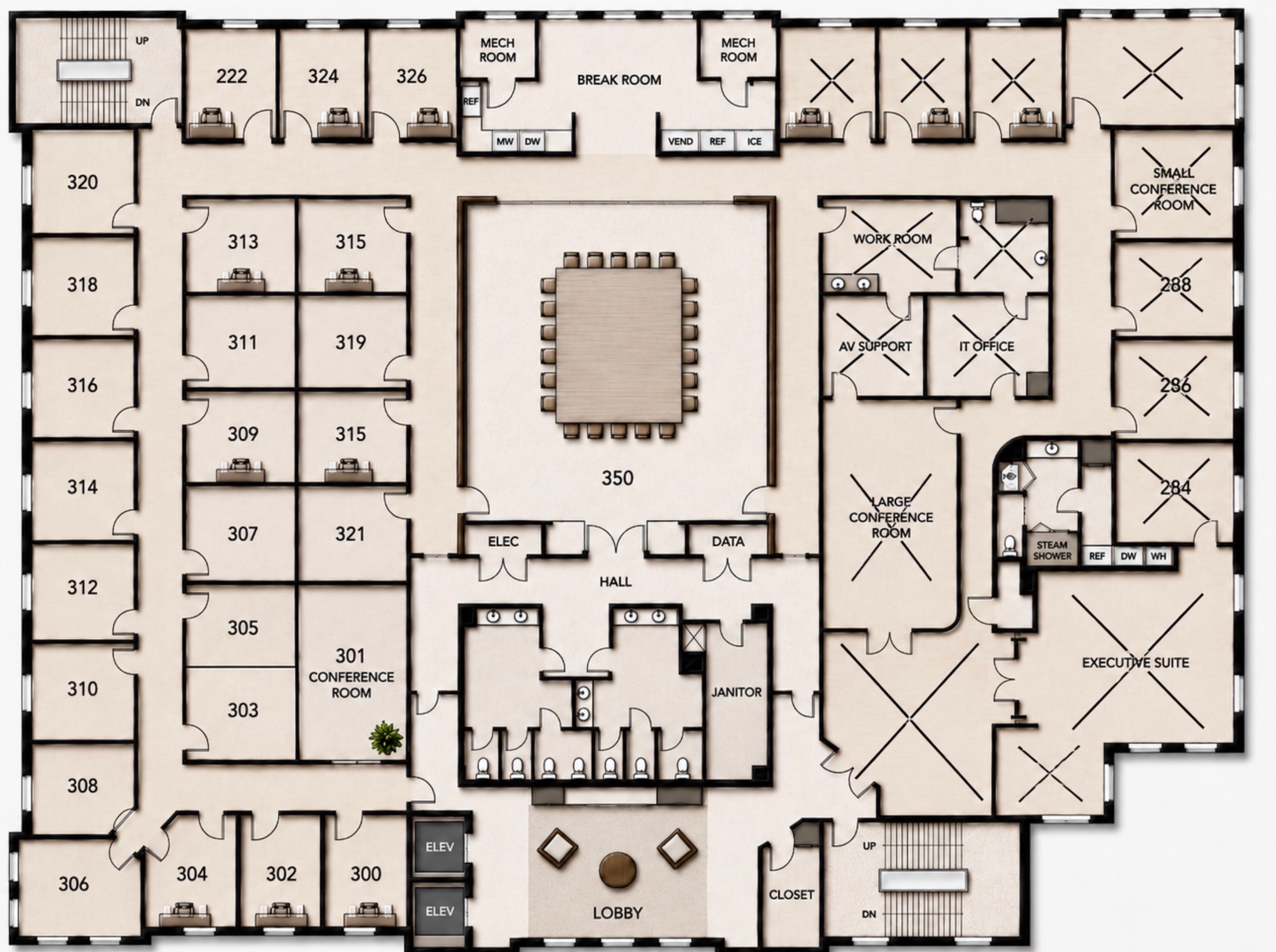 ShoreOffices 3rd Floor Plan — 704 Goodlette-Frank Rd N
